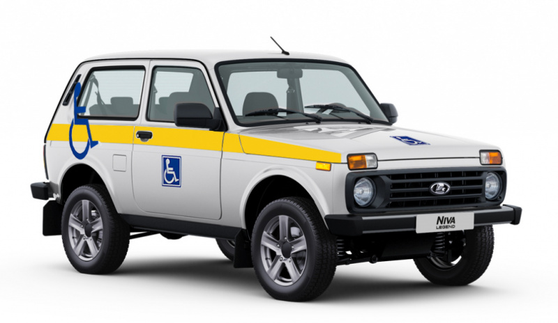 Автомобиль для перевозки инвалидов на базе Lada Niva Legend (3 дв.) с поворотным передним пассажирским креслом